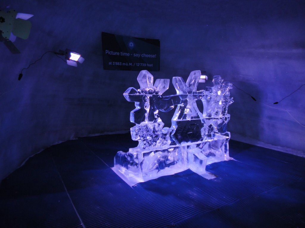 Photo in the ice cave at the Matterhorn Glacier Paradise complex Ice cave at the Matterhorn Glacier Paradise Complex