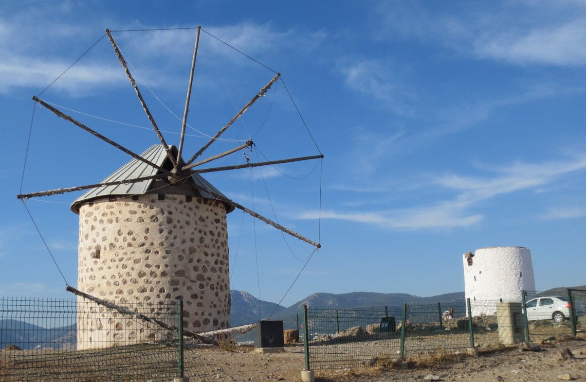 Windmills between Bodrum and Gumbet Windmills in Bodrum