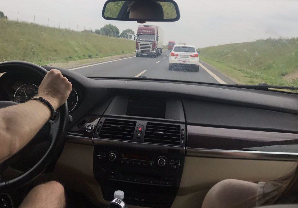 Photo in the car on the way to Plitvice lakes Plitvice Lakes by car