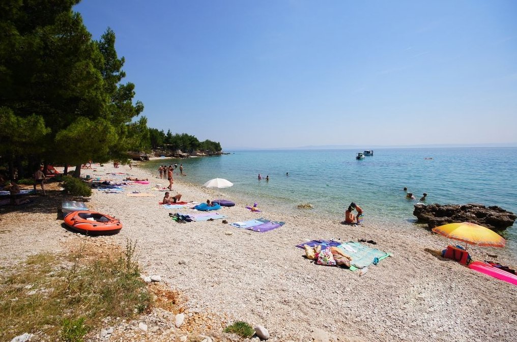 In the photo, the wild or” dog " beach of the Baska-Voda resort Wild or” dog " beach