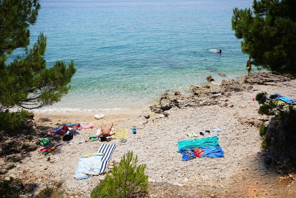 Pictured Oseka beach in Baska Voda Osijek Beach