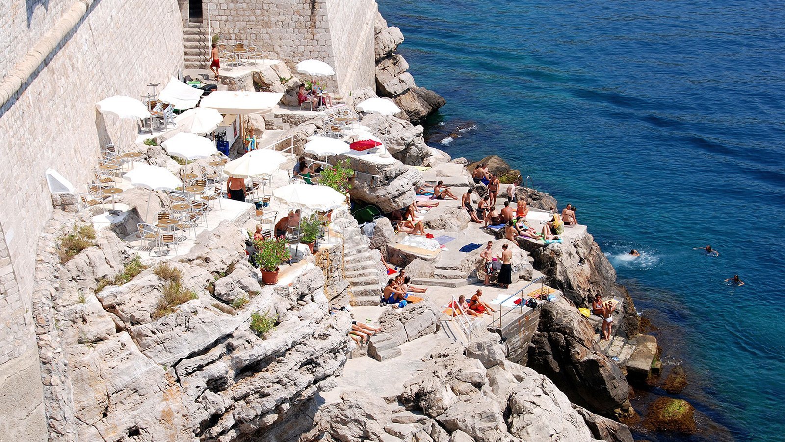 Unusual Buja beach in Dubrovnik, Croatia Buja Beach