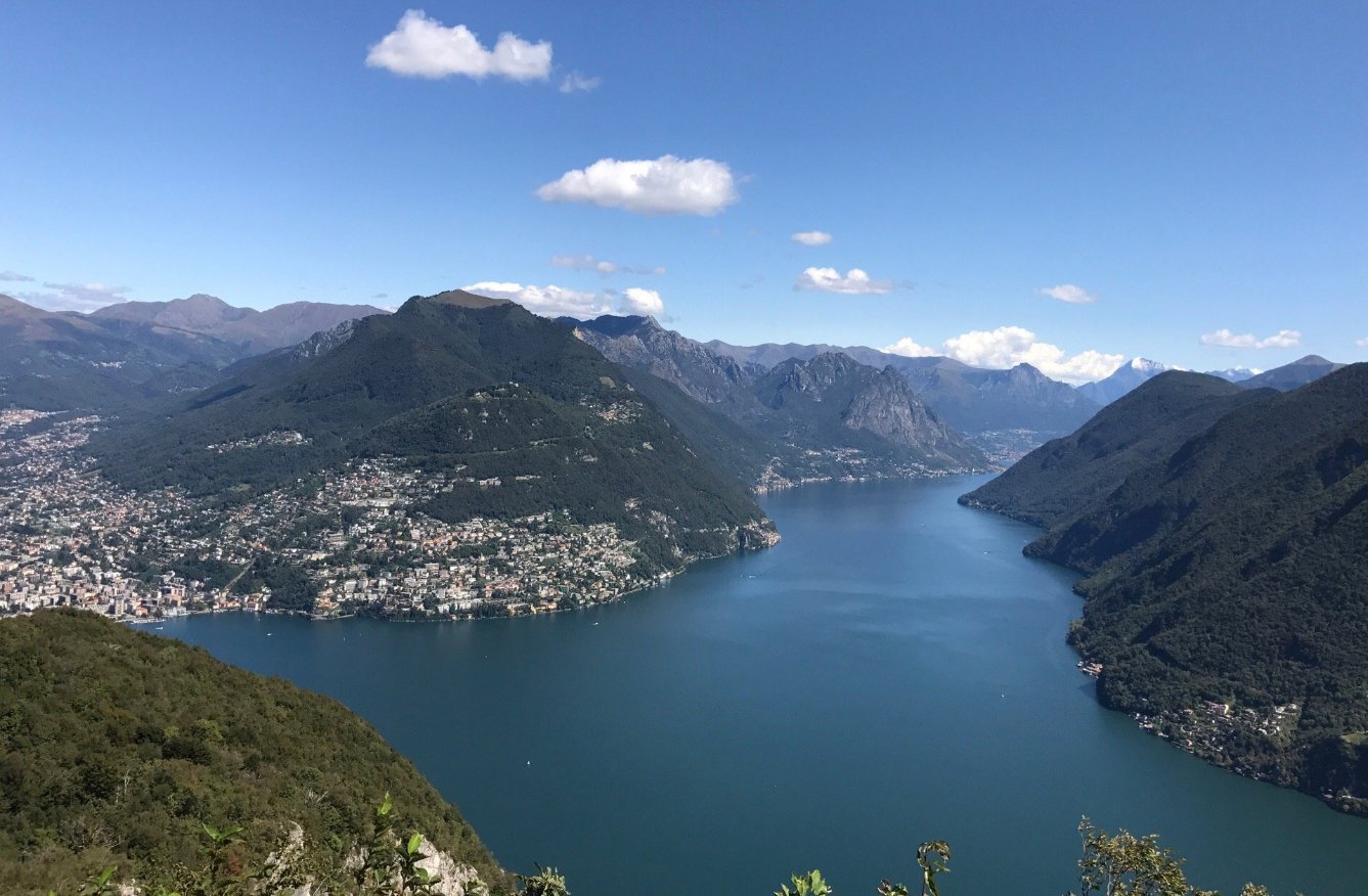 Photo from the Monte San Salvatore observation deck in Lugano View from the observation deck on Mount St. Salvatore