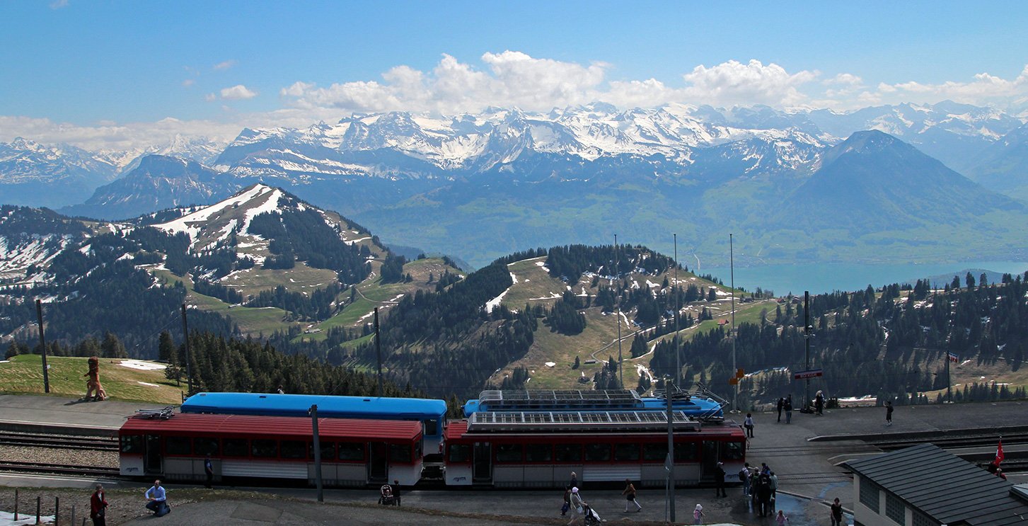 Photo of a train stop on the top of Riga mountain Train stop at the top of Riga mountain