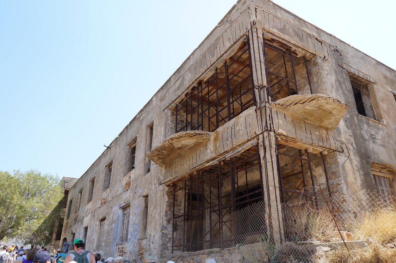 Ruins of the Leper Hospital on Spinalonga Island Hospital building