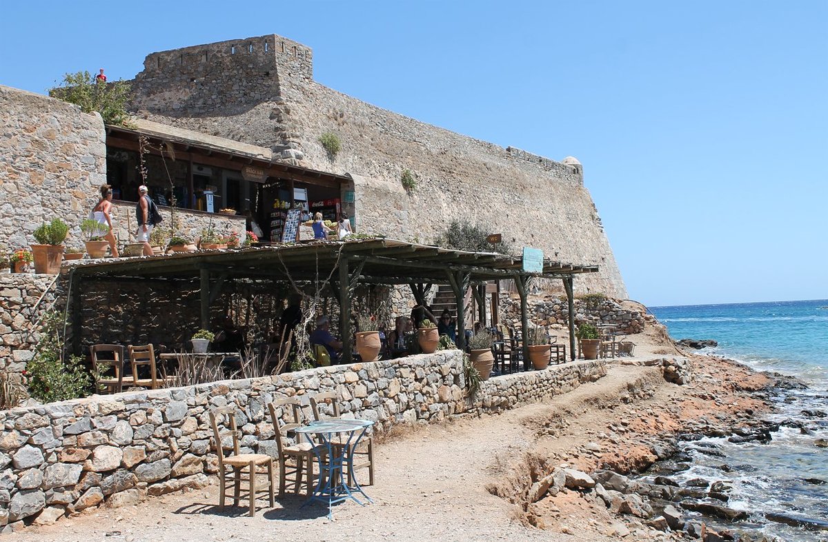 Spinalonga Island Cafe, Crete Local coffee shop