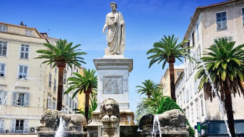 Monument to Napoleon Bonaparte in Ajaccio Monument to Napoleon on Place Foch in Ajaccio