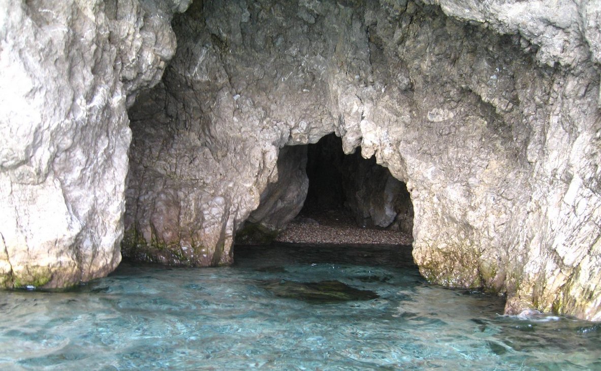 Rock cave on Traganu Beach Cave in the rock
