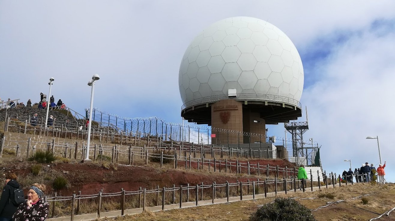 There is a military radar at the top of the peak. Areiro Peak