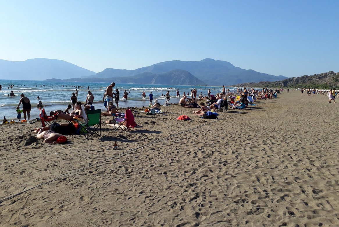 Pictured is Iztuzu sandy beach in Turkey Iztuzu Beach