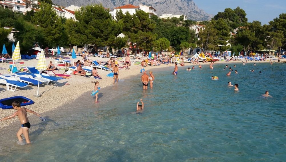 Pictured is Ikovac beach in Baska Voda Ikovac Beach in Baska Voda