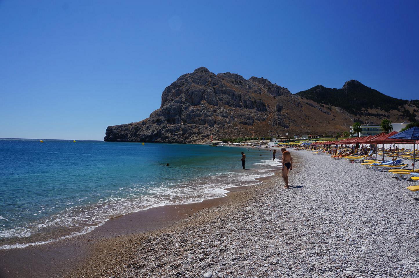 Pebble beach of Kolymbia Resort, Rhodes Kolymbia Beach