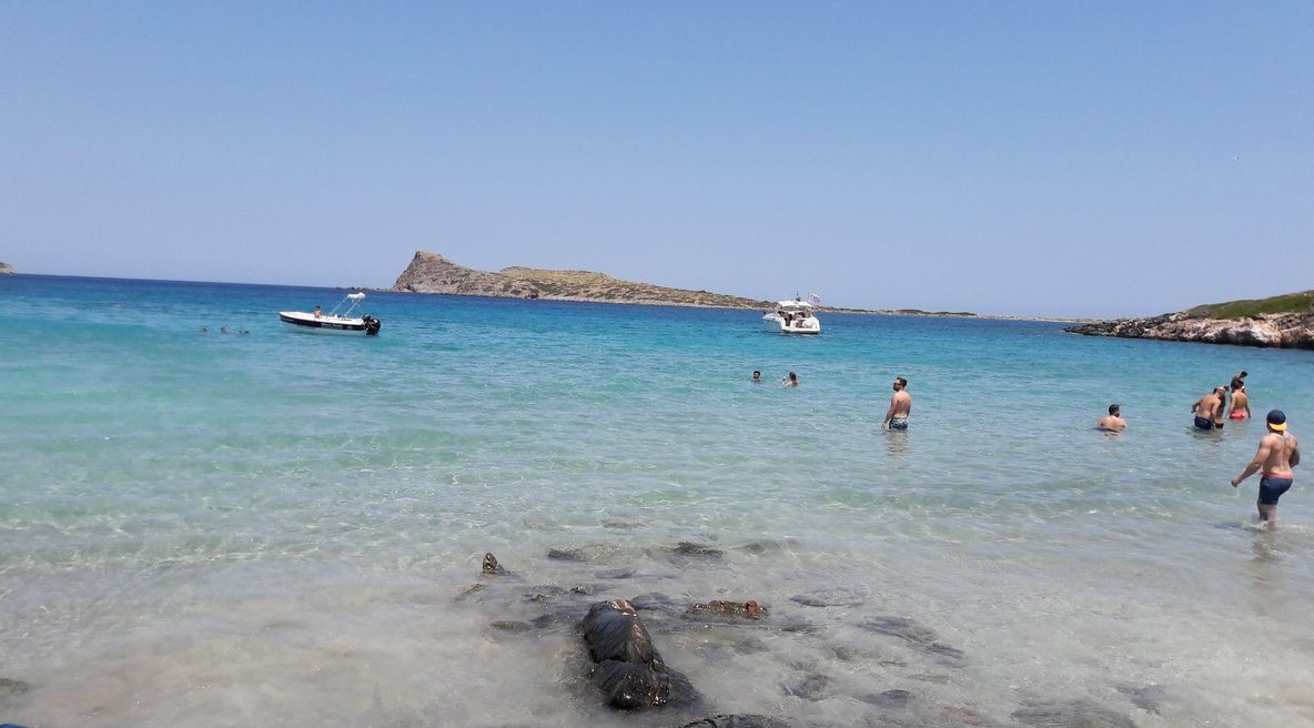 Pictured is Kolokitas beach 3 km from the center of Elounda Kolokitas Beach