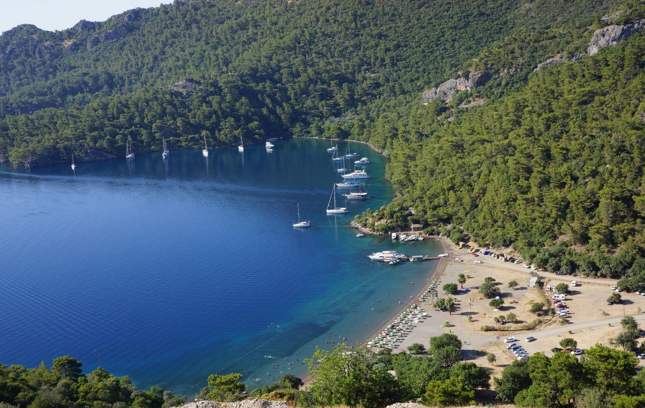 Sarsala Beach-a bay surrounded by hills, densely overgrown with greenery Sarsala Beach