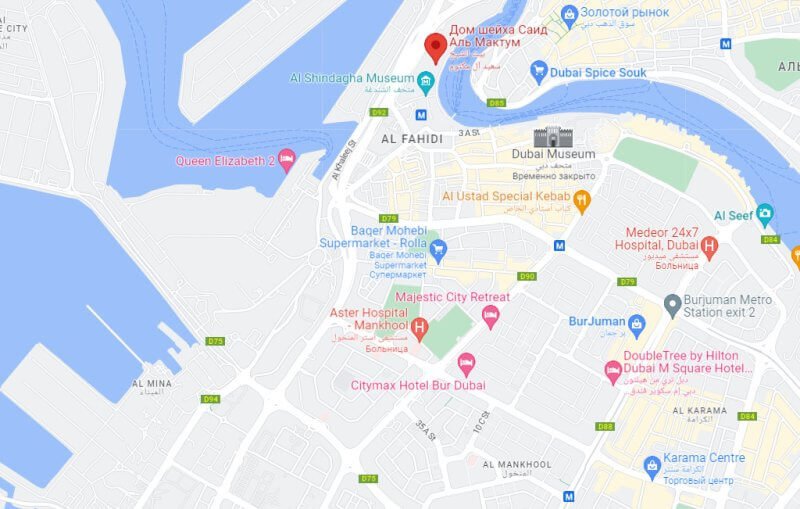 Location of Bur district on Dubai map Bur district-Dubai on the map