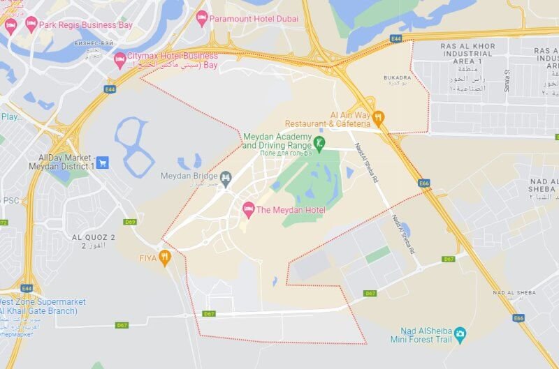 Map of Nad Al Sheba 1 Nad Al Sheba 1 Dubai on the city map