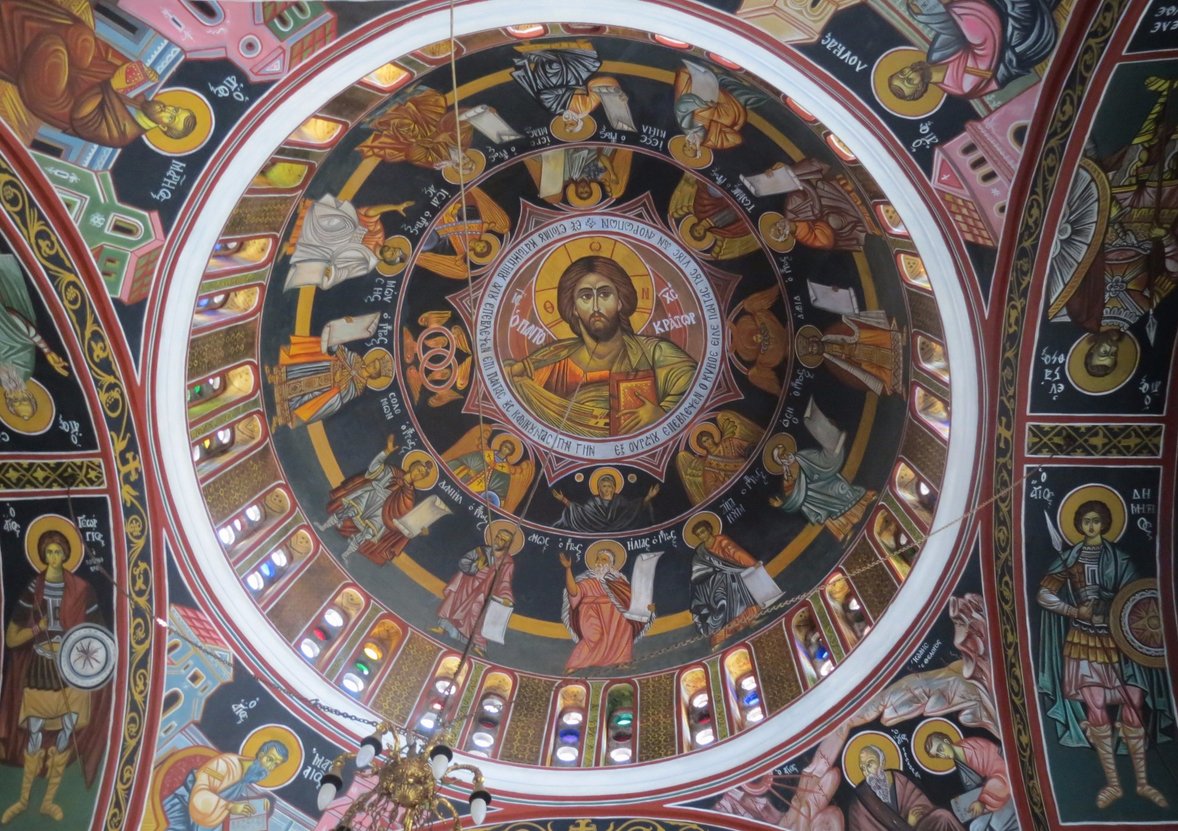 Painting of the dome in the church
