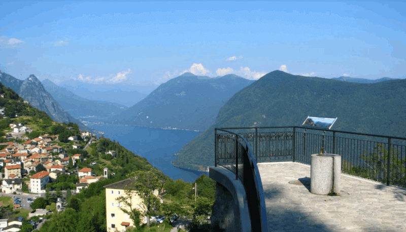 Monte Bre mountain view of Lugano and the lake Monte Brae Observation Deck