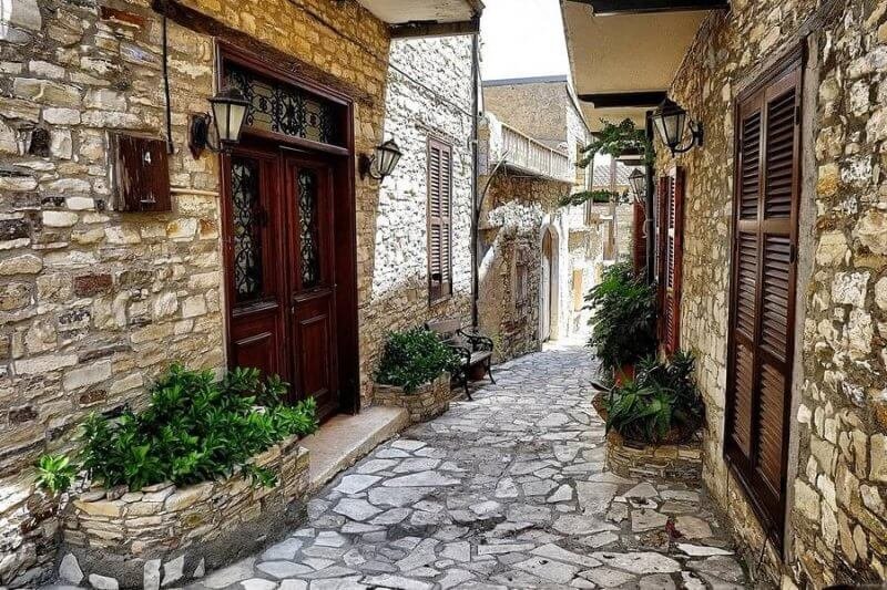 Stone houses in the village