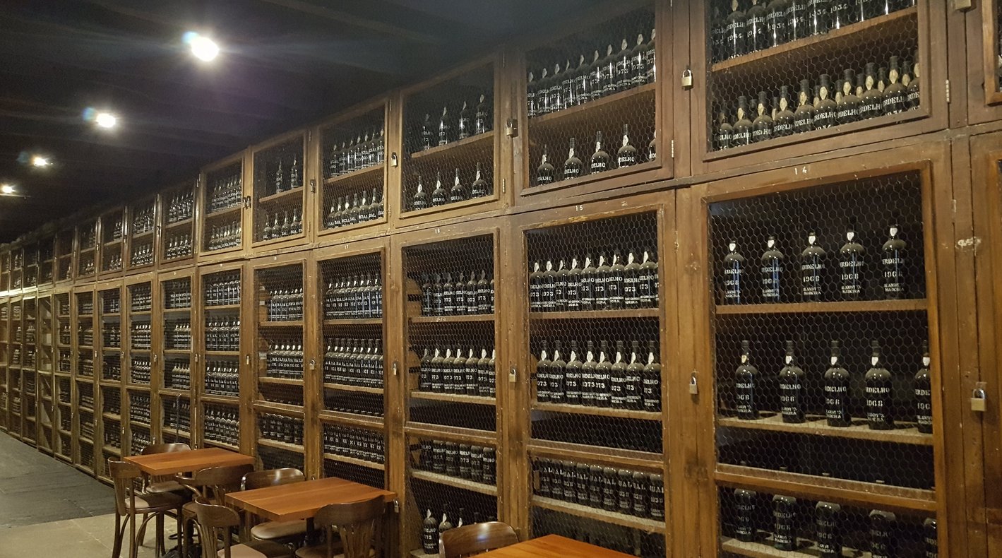 Photos of Blandy's wine bottles from different years of the last century Wines of the last century