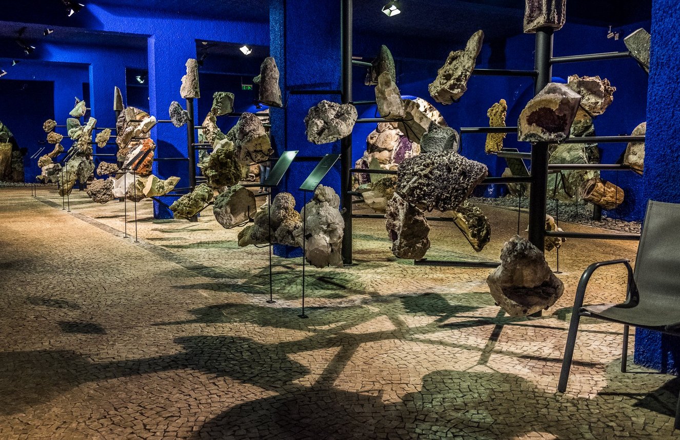 Photo of minerals in the museum - in the building of the Monte Palace Minerals in the museum