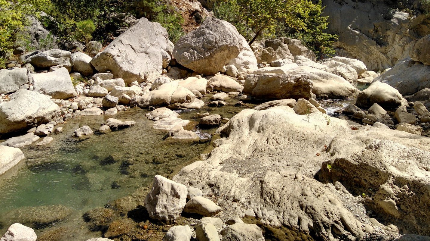 Photo of the purest water of a mountain river in Goynuk canyon Mountain crystal clear river