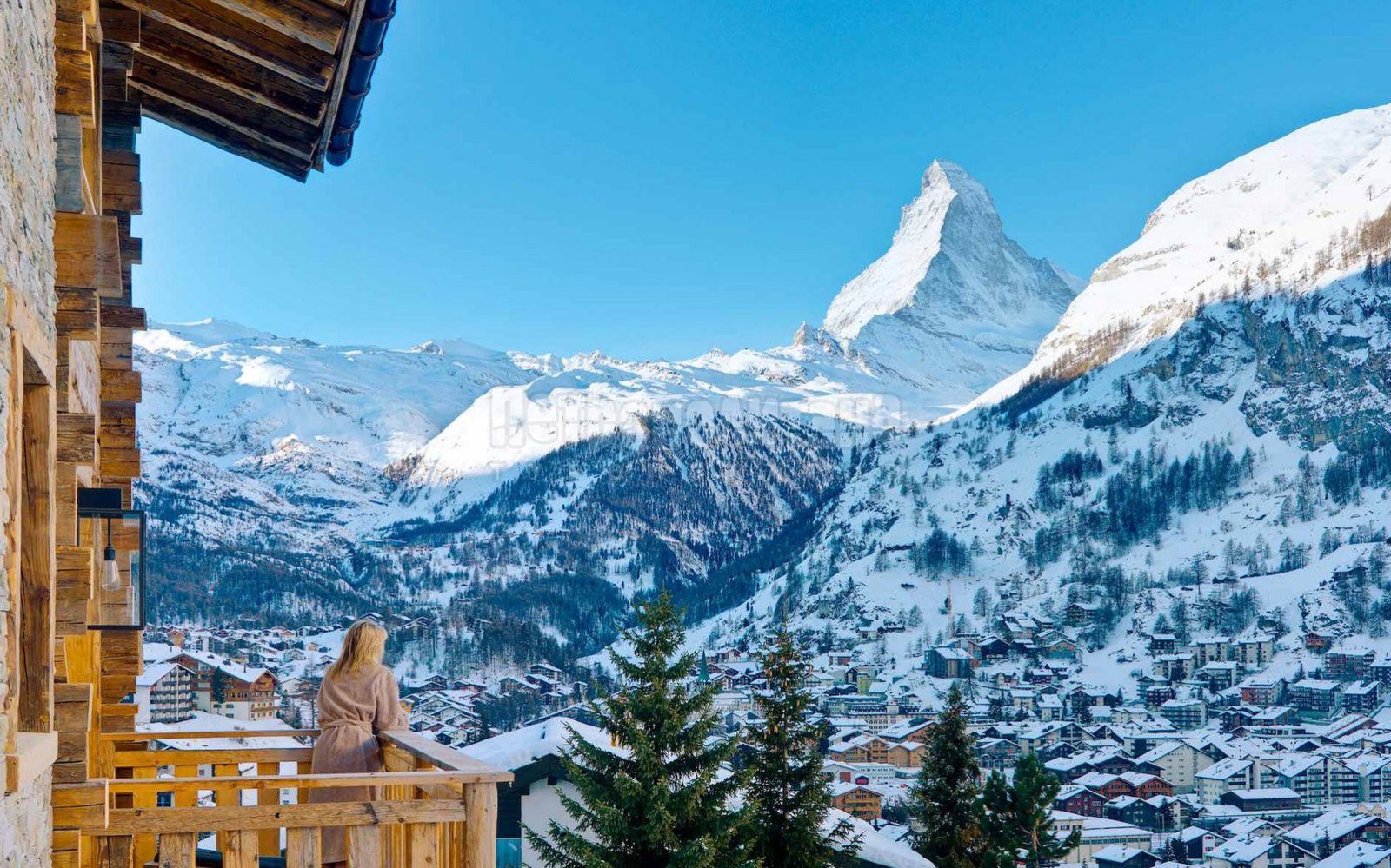 Photo from the Zermatt ski resort hotel, Switzerland Zermatt is the best ski resort in Switzerland