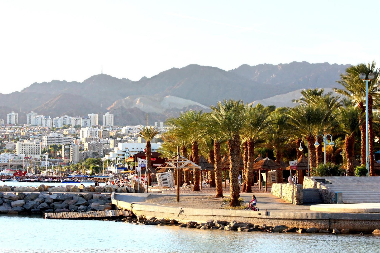 View of the embankment of the resort city of Eilat, Israel Attractions in Eilat