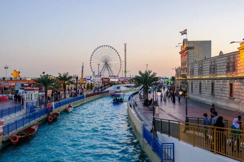 An artificial river at the Global Village Fair in Dubai Artificial River in Global village