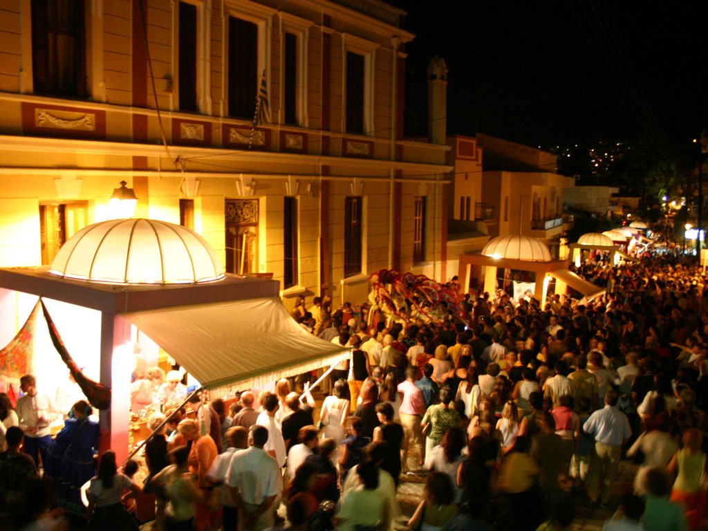 People in the square during the festival Food Festival