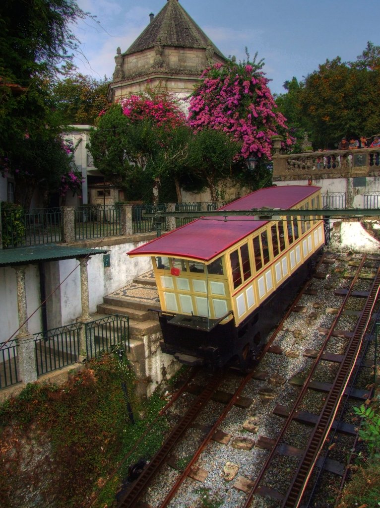 Funicular at the upper station in Braga Braga Funicular