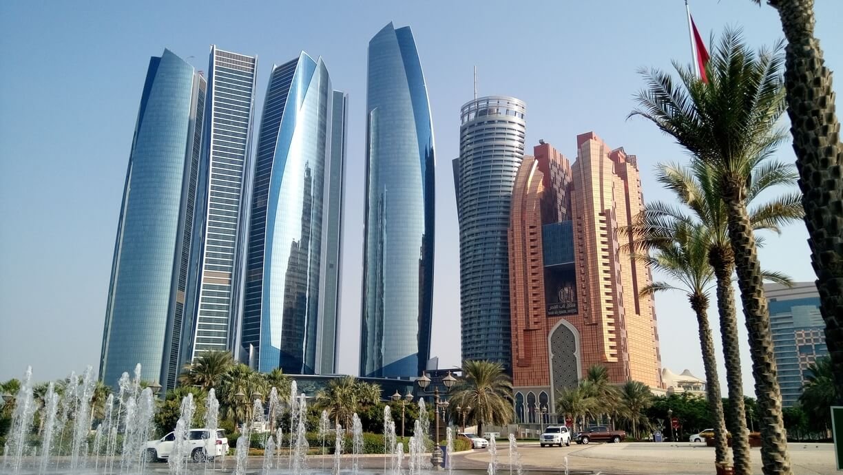 Etihad Towers-a complex of 5 whimsically curved towers Etihad Towers