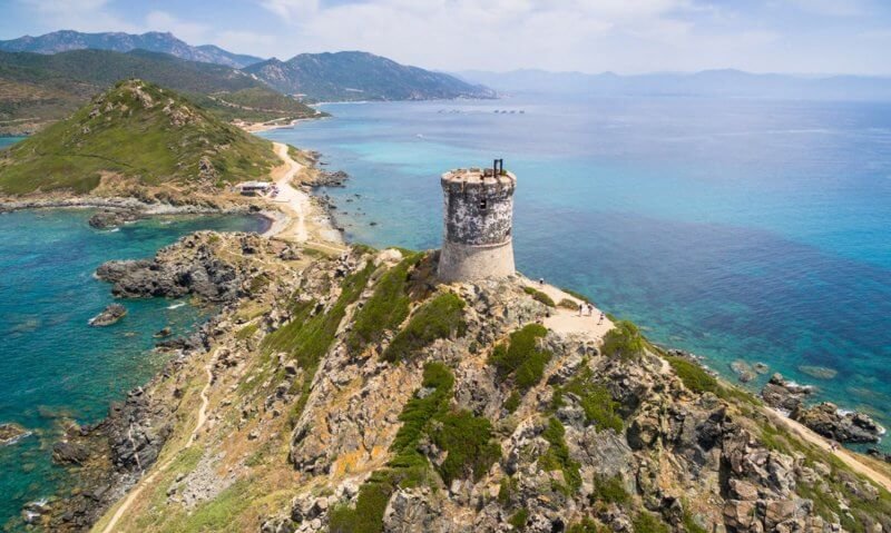 Genoese Tower in Ayiacho on the island of Corsica Parata Tower of Genoa in Ajaccio