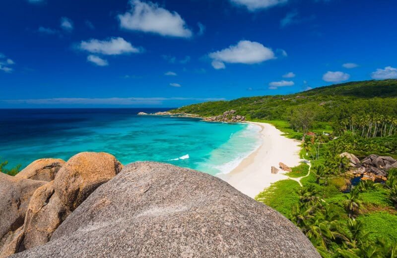 Photo: Grand Anse beach in La Digue, Seychelles Grand Anse Beach on La Digue
