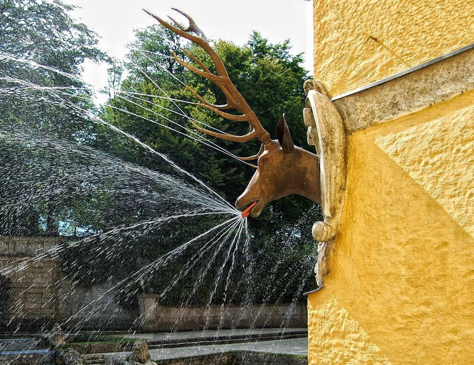Fountain spouting from a deer's head Fountain-deer's head