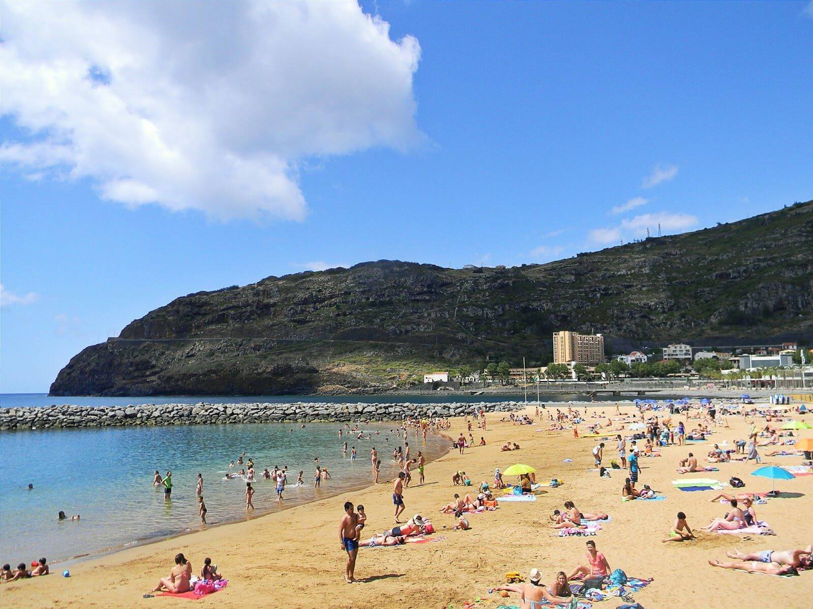 Golden sand beach Machico Machico Beach