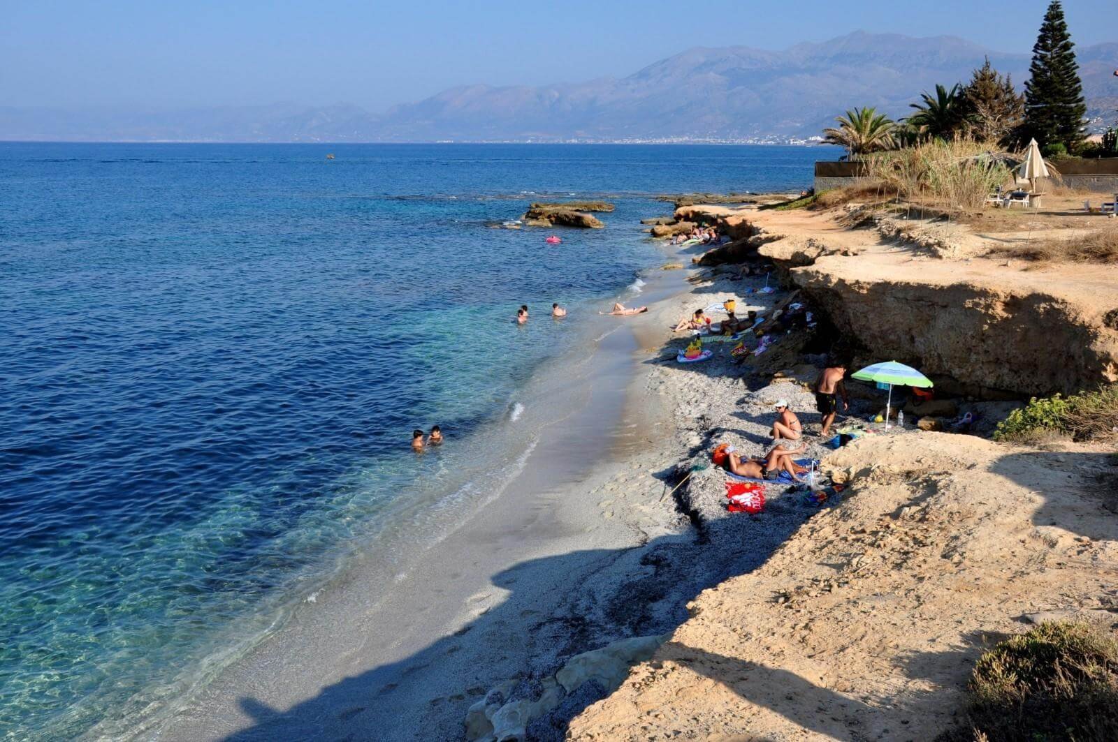 Tourists on the Nude beach of Hersonissos Nudist beach