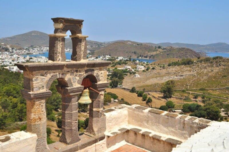 Photo of Patmos Island with the Monastery of St. John the Theologian Photo of Patmos Island