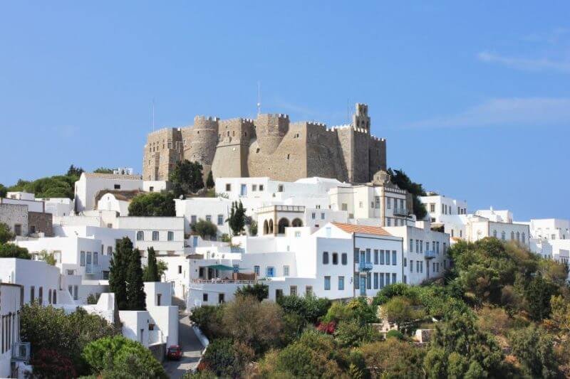 View of the Monastery of St. John the Theologian, Patmos Island Monastery of St. John the Evangelist
