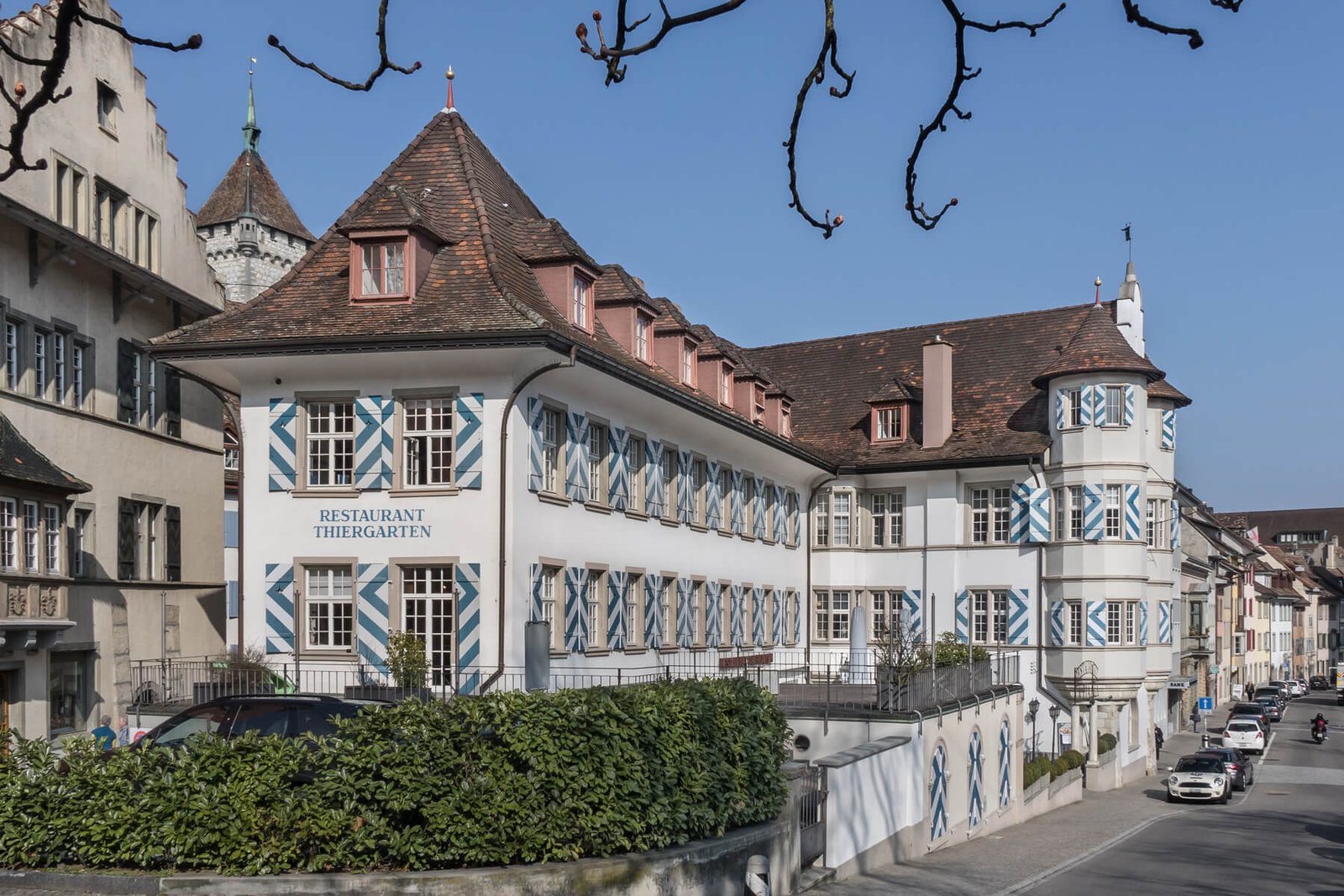 Photo of the facade of the Thiergarten restaurant in Schaffhausen Facade of the Thiergarten restaurant