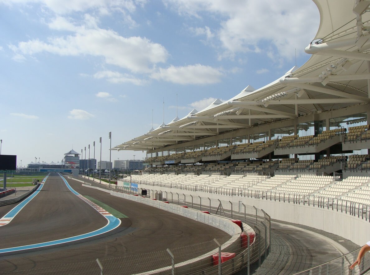 Pictured is the Formula 1 circuit – Yas Marina Formula 1 Race Track