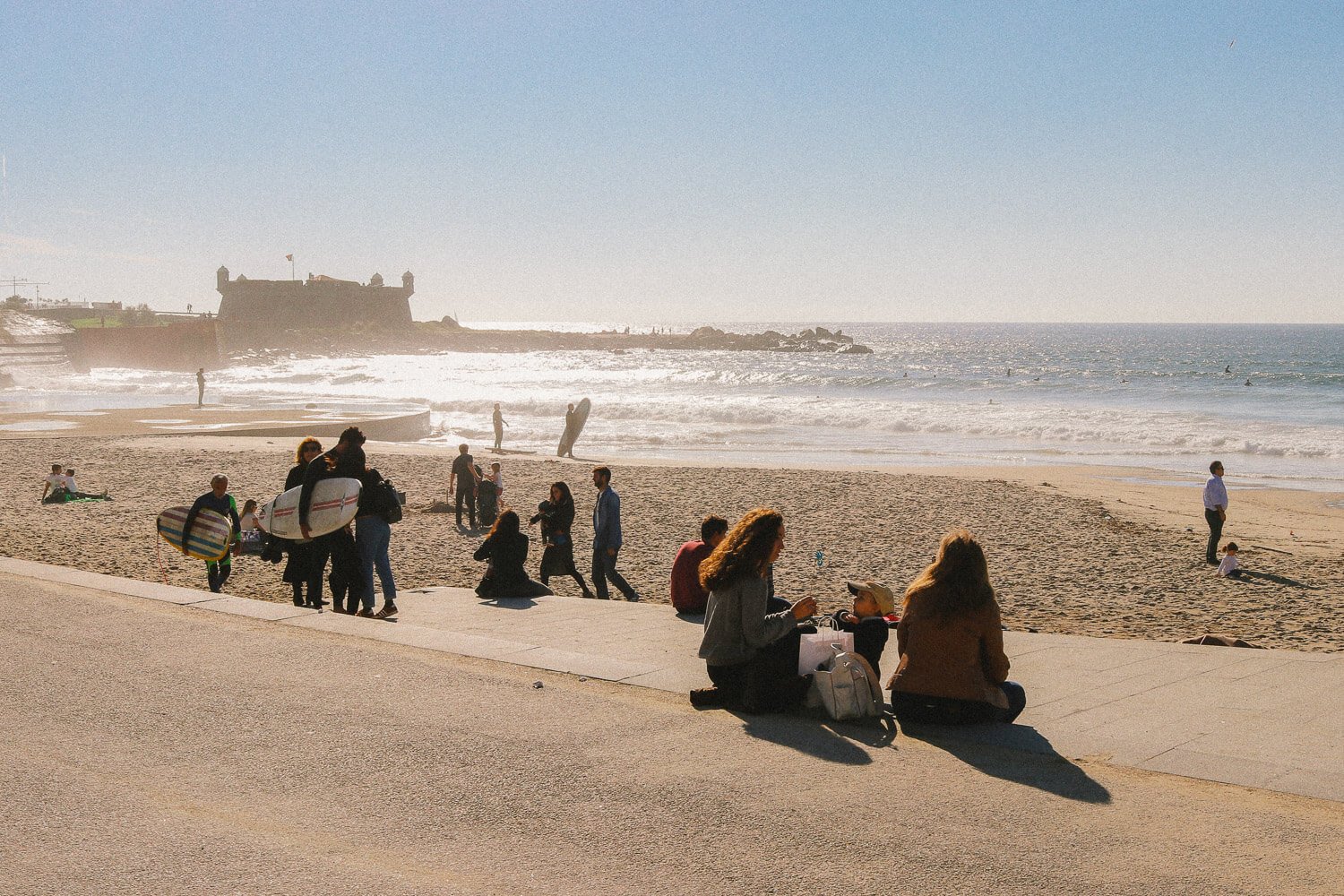 Photo of surfers at Matosinhos beach Photo of Matosinhos Beach