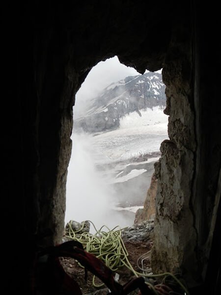 View of the abyss from inside Betlemi Cave View of the abyss from the inside