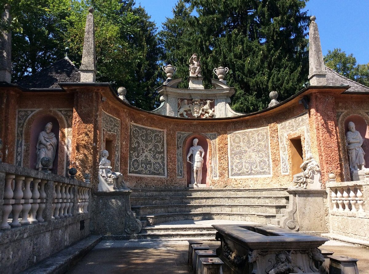Stone theater on the grounds of the Helbrunn Palace in Salzburg Stone Theater