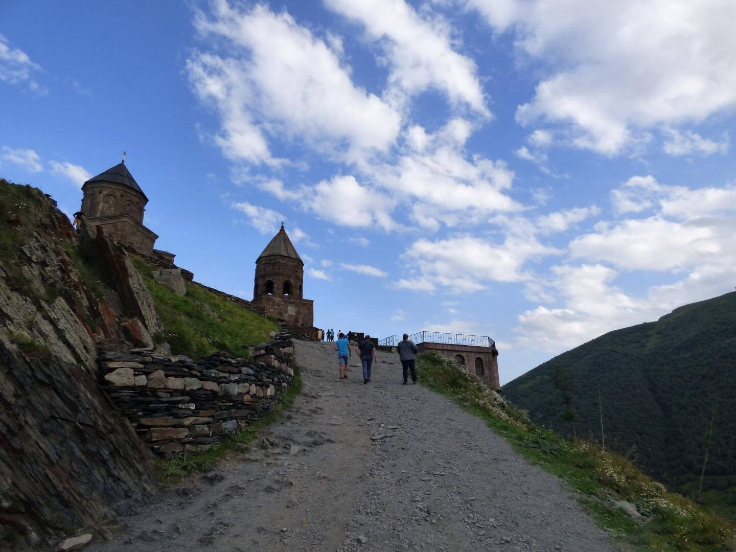 Photo of the guided ascent to the Gergeti Church on a rather steep road Guided ascent to Gergeti Church