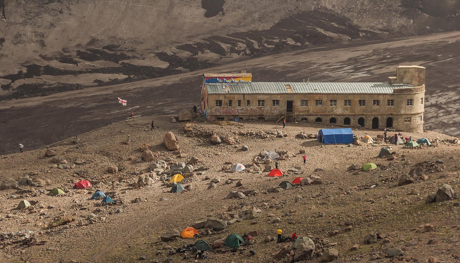 View of the weather station and mountaineering camp View of the weather station