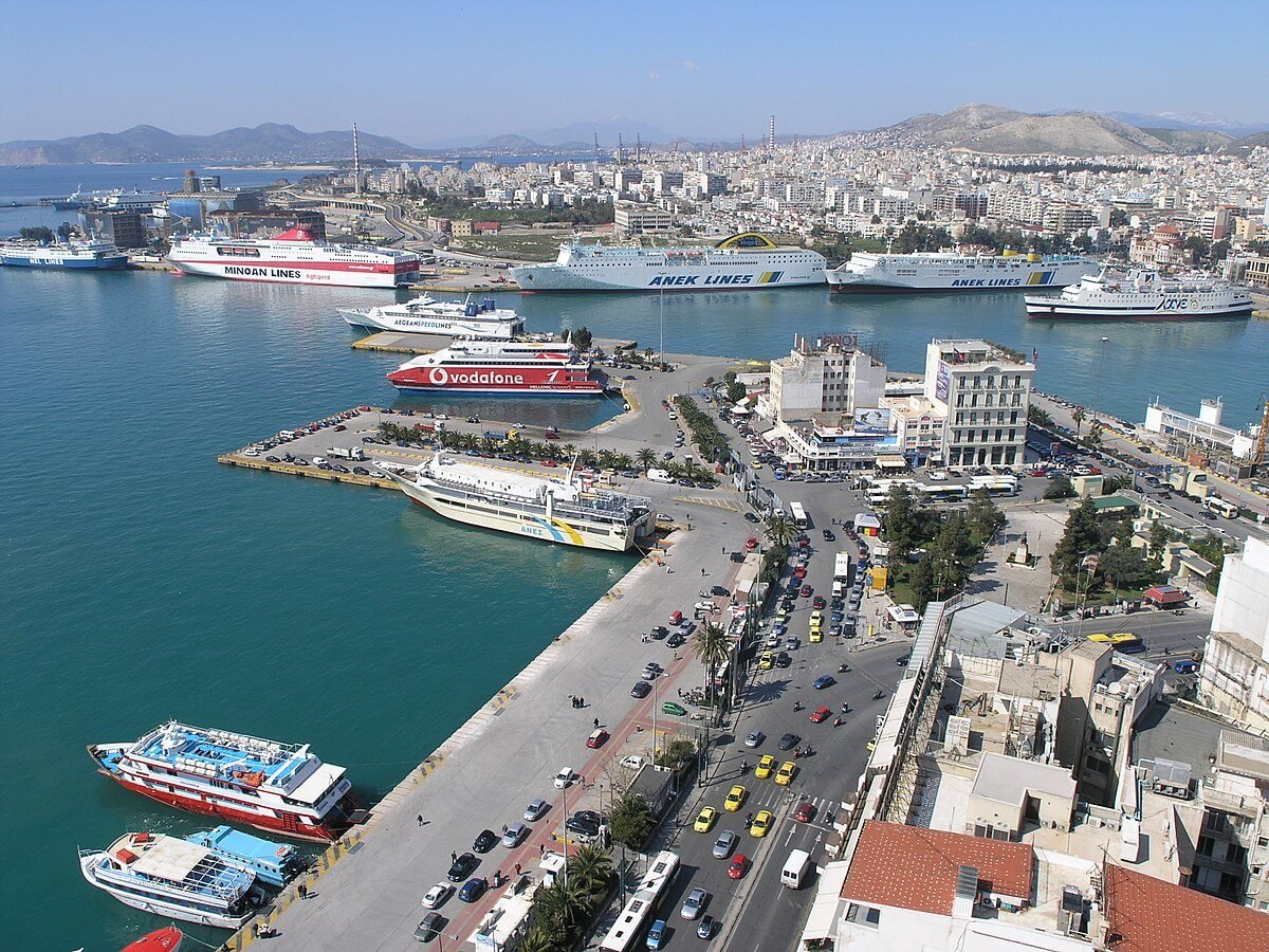 Top view of the port of Piraeus, Greece Port of Piraeus