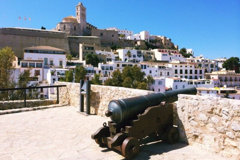 Cannon in the Old Town of Ibiza Cannon in the Old Town