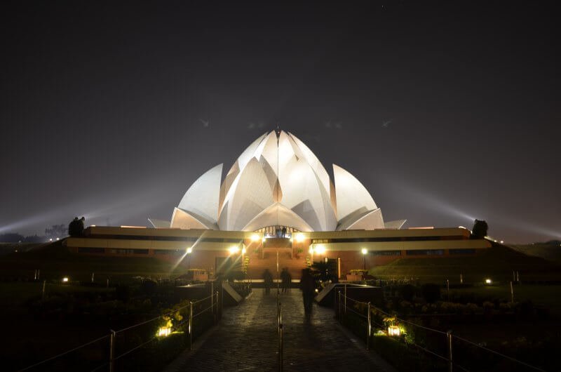 Lotus Temple in the evening in Delhi Lotus Temple in the evening