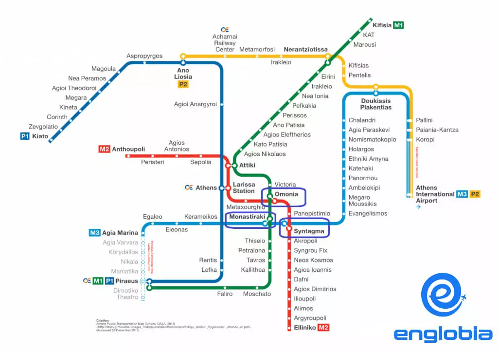 Metro map, Athens Metro map